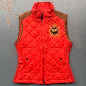 Polo Ralph Lauren Sport Orange Quilted Zip Up Vest